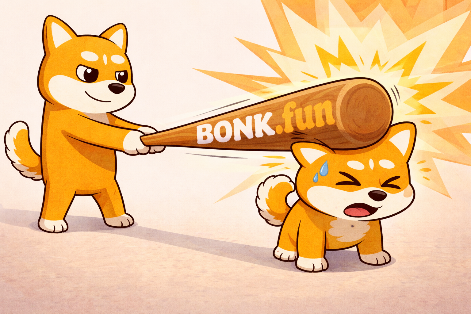 BaoBao smashing BONK.fun with the baseball bat
