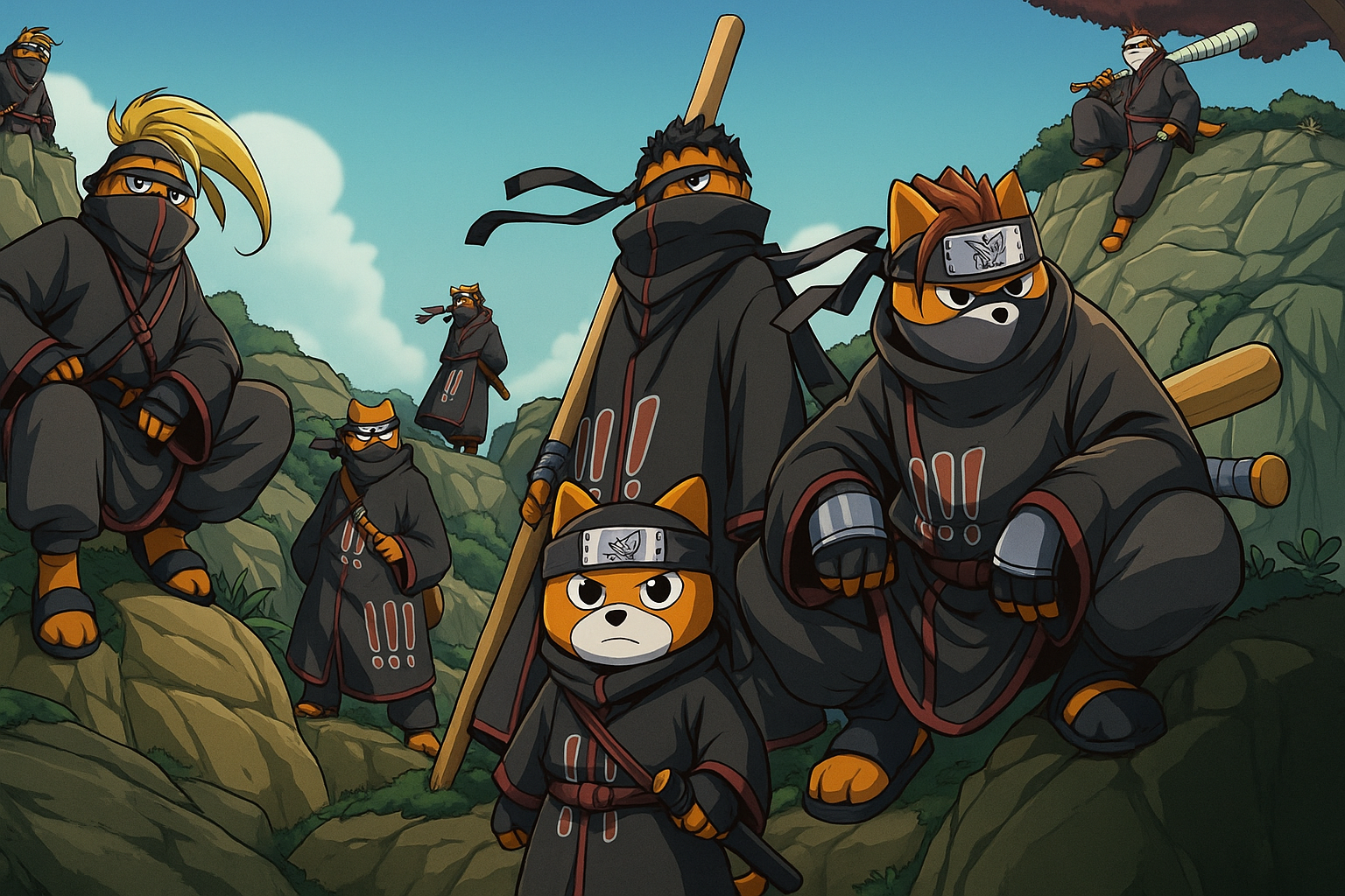 The BaoBao ninja gang — masked, armed and ready